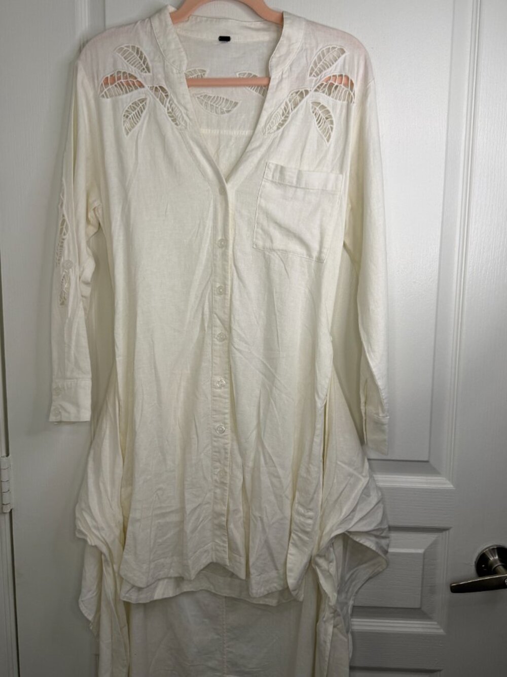 Free People White Linen -Front Convertible Mini/Maxi Dress- S- MSRP $228 - Picture 10 of 16